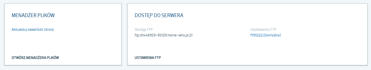Nowy użytkownik serwera FTP