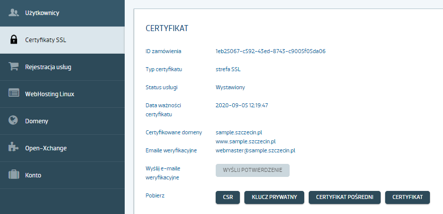 Instalacja certyfikatu SSL w Panelu klienta 